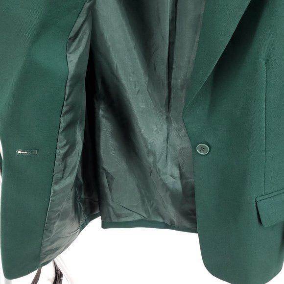 VTG Pendleton 100% Virgin Wool Fitted Single Button Long Line Blazer 8P Green - Picture 10 of 16